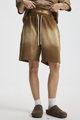 Men's Cotton Streetwear Washed Retro Spray-Painted  Shorts