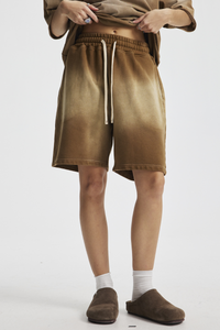 Men's Cotton Streetwear Washed Retro Spray-Painted  Shorts
