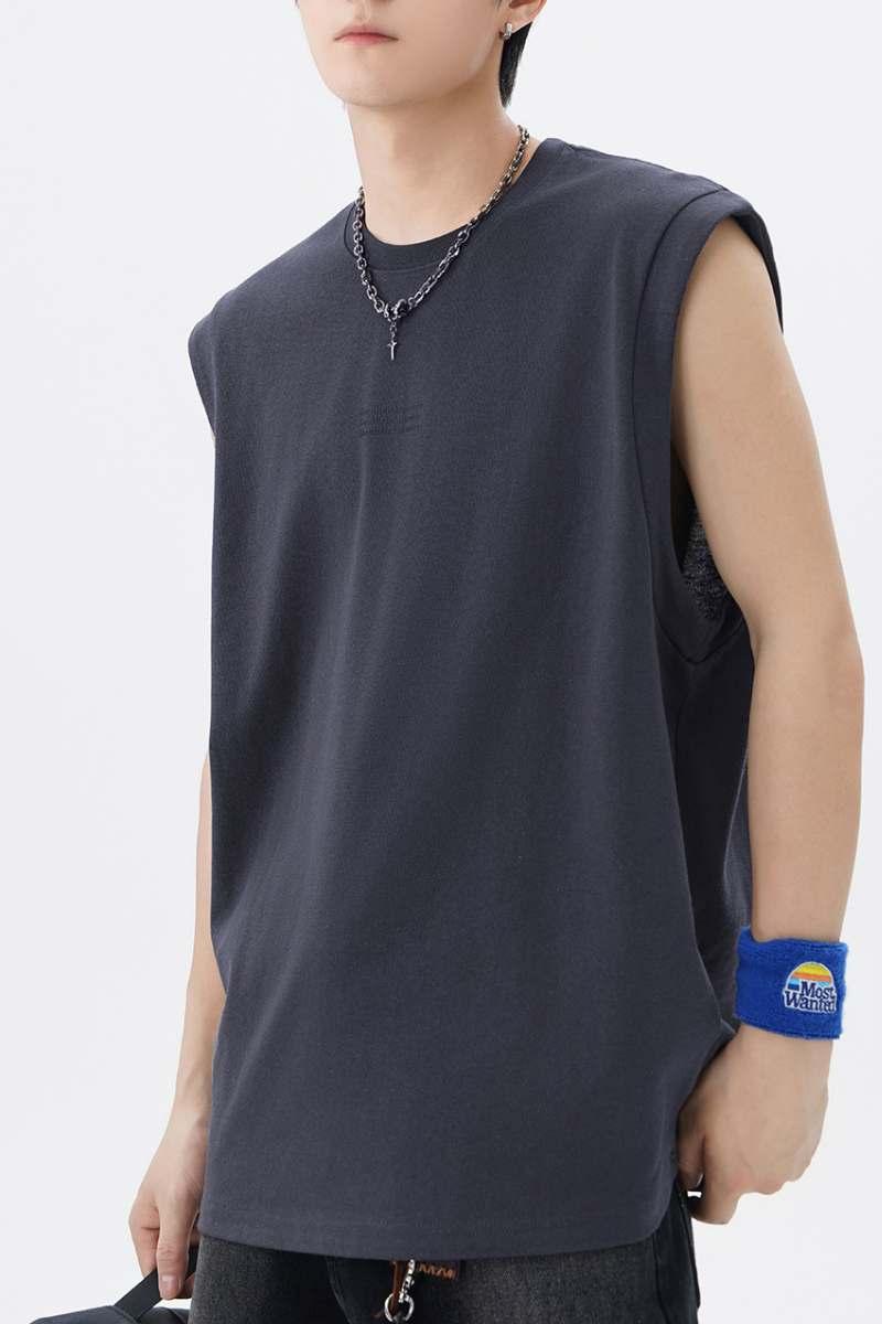 Men's Summer Cotton Letter Print Muscle Tank