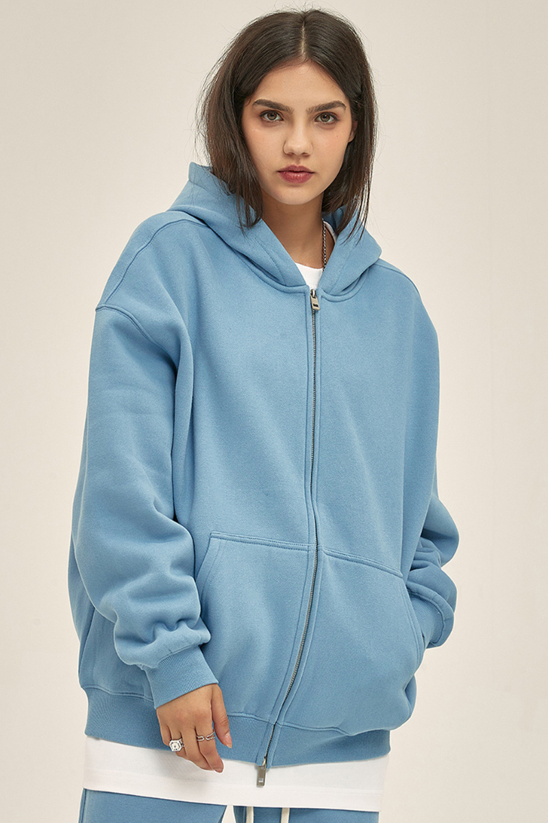 Women's Streetwear 350G Heavyweight Full Zip Hooded Jacket