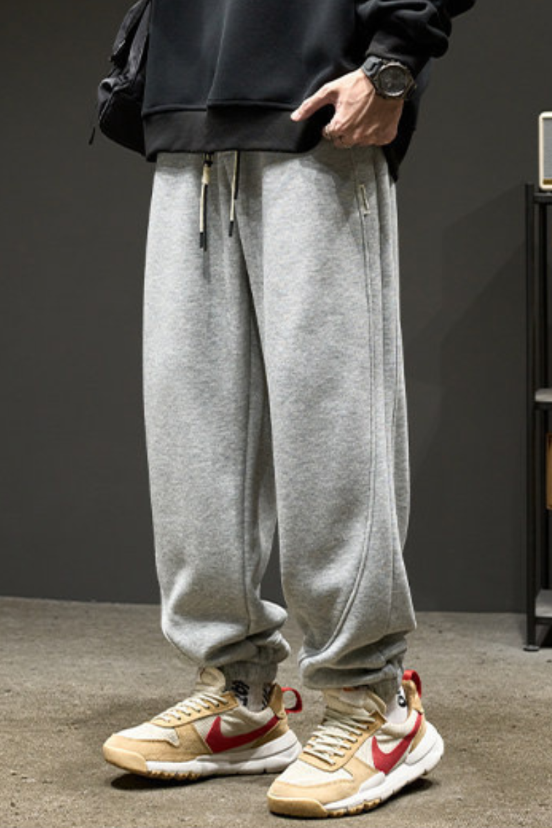 Men's Summer Solid Drawstring Heavy Jogger Pants