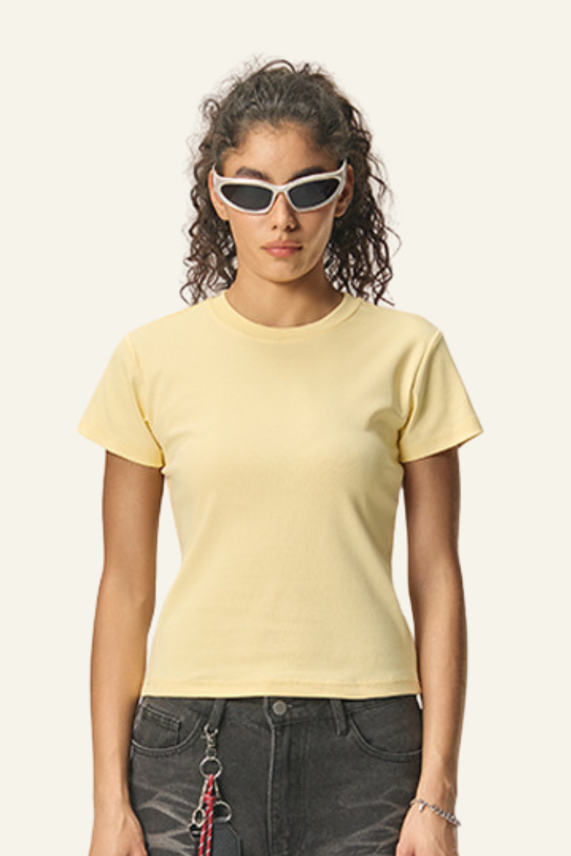 Women's Straight-shouldered spicy short-sleeved T-shirt