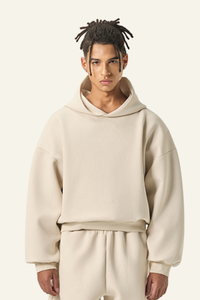 Men's Streetwear Cropped Drop-Shoulder Hoodie