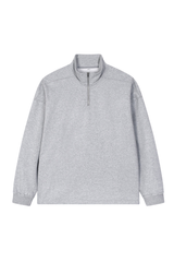 Women's Summer 450g Half Zip Raw Edge StandCollar Sweatshirt