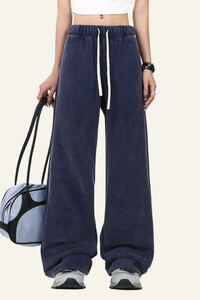 Women's Treated Washed Distressed Casual Pants.