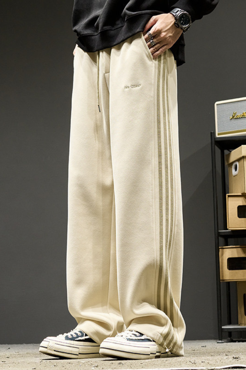 Unisex Spring Summer Heavy Side Stripe Drawstring Pants