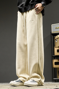 Unisex Spring Summer Heavy Side Stripe Drawstring Pants