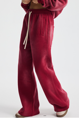 Men's Streetwear Washed Distressed Fleece-Lined  Pants