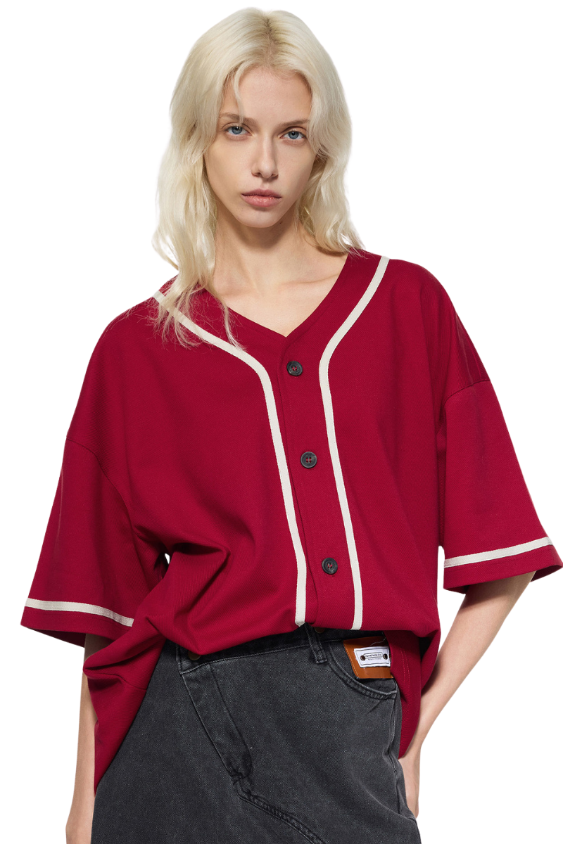 Women's Summer 270g Old Money Button Front Loose Tee