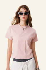 Women's  cotton Round-neck Slimming T-shirt.