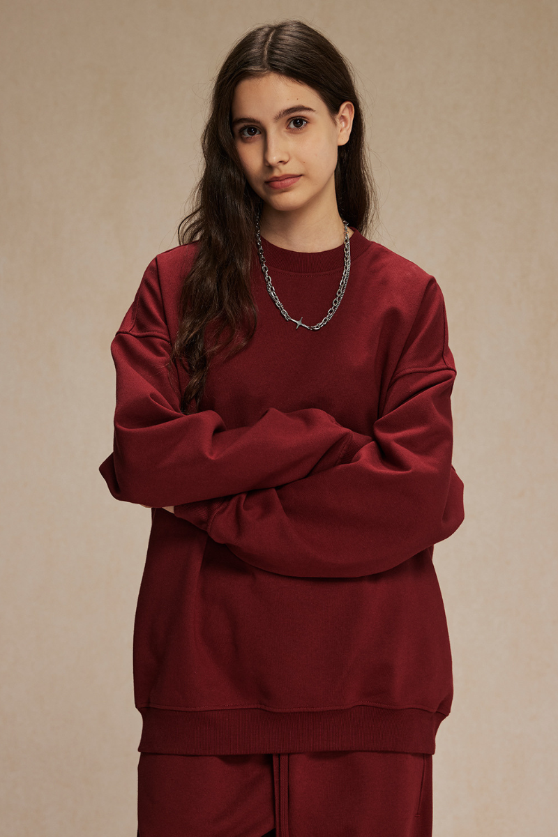 Women's Streetwear Relaxed Drop-Shoulder Solid Pullover