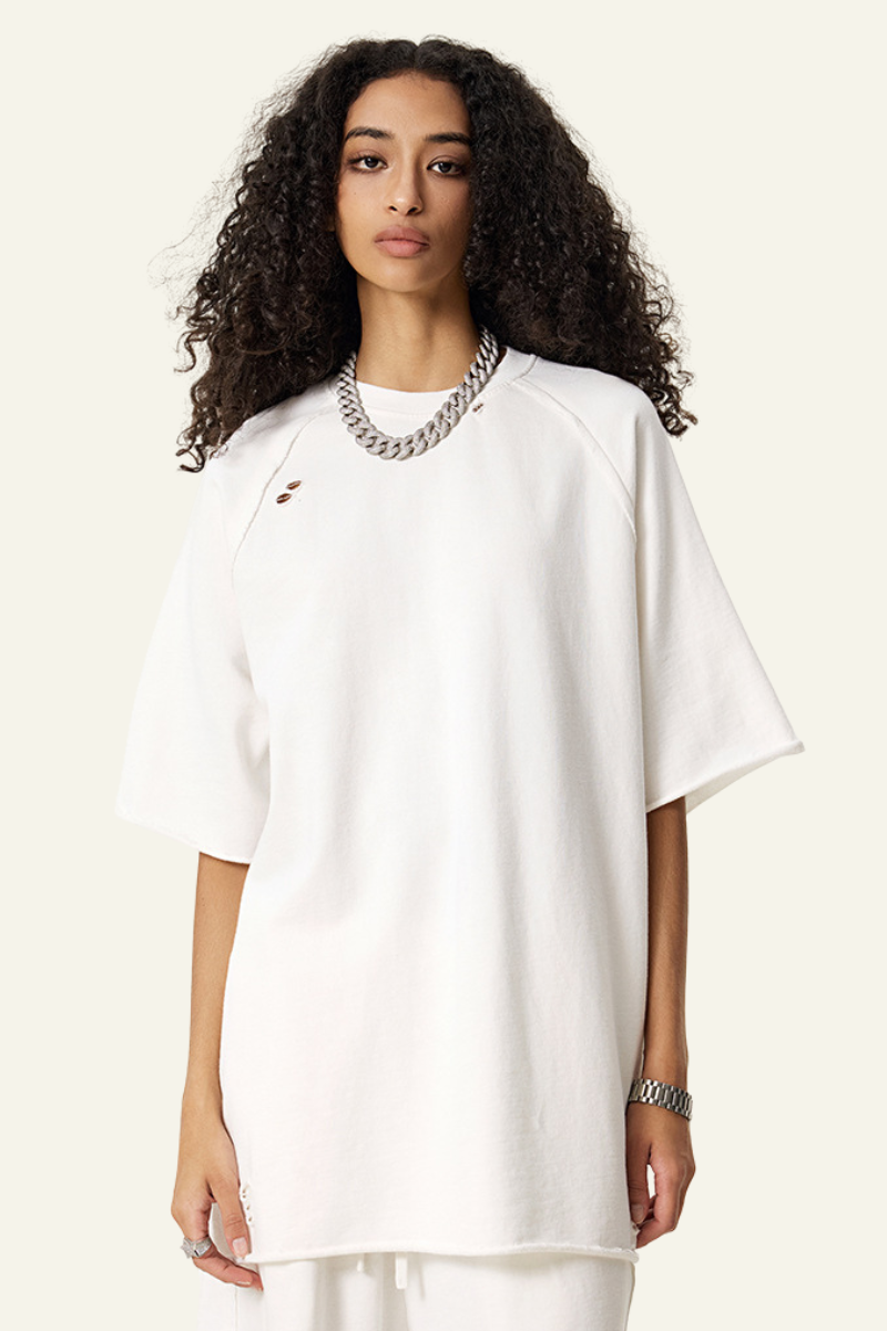Women's Washed Wax-Dyed Cotton  T-shirt.