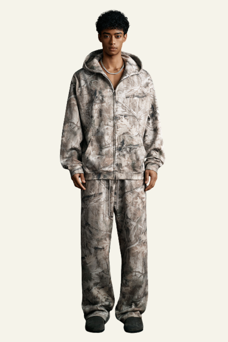 Men's Camouflage Set:Fleece Lined Jacket And Pants