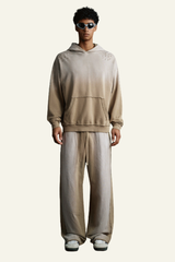 Men's Cotton Gradient Color Set:Hoodie And Casual Pants