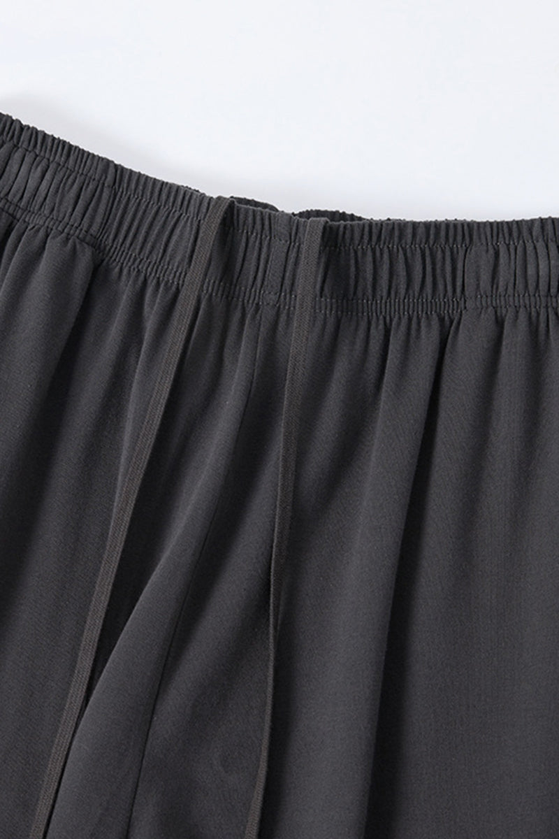 Men's Streetwear Relaxed High-Elastic Straight-Leg Pants
