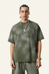 Men's Vintage Gradient Cotton Athletic Wear T-shirt