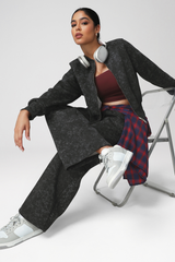 Women's print coat casual pants two-piece set