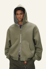 Men's Streetwear Double-Sided Zip Hooded Jacket