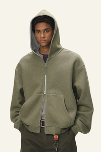Men's Streetwear Double-Sided Zip Hooded Jacket