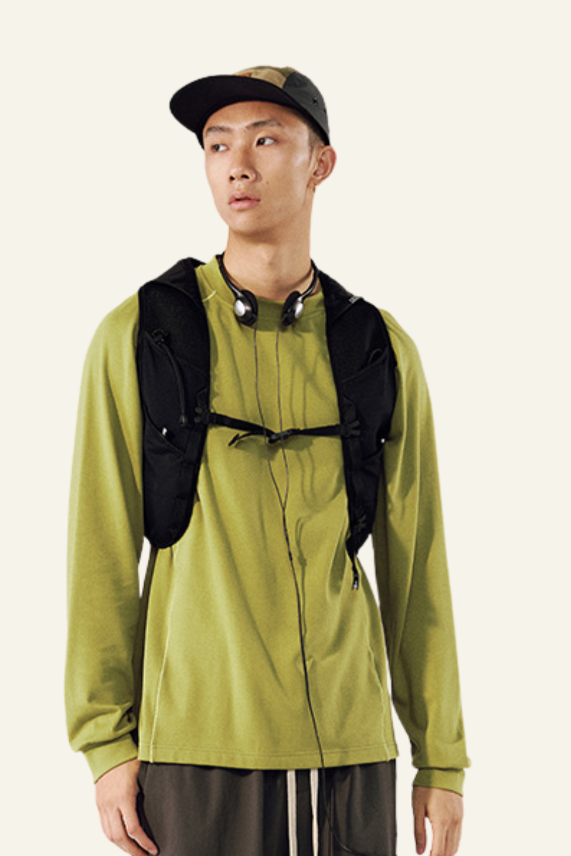 Men's Athletic Color Block Long-sleeve T-shirt.