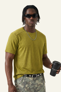 Unisex Round Neck Drape Sleeve Loose Fit T-shirt