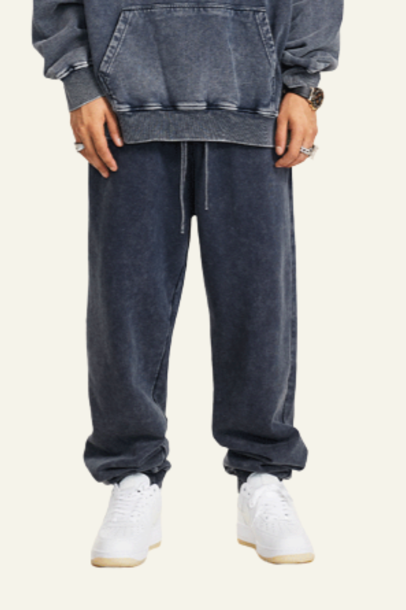 Men's Vintage Washed Cotton Cuffed Sweatpants