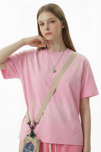 Women's Summer Cotton Washed Spray Fade Oversized Tee
