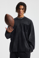 Men's Cotton Gradient Distressed Long Sleeves T-shirt