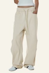 Men's Streetwear Double-pleated Curved  Pants