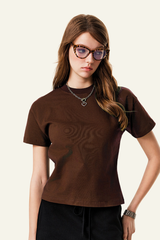 Women's  cotton Round-neck Slimming T-shirt.