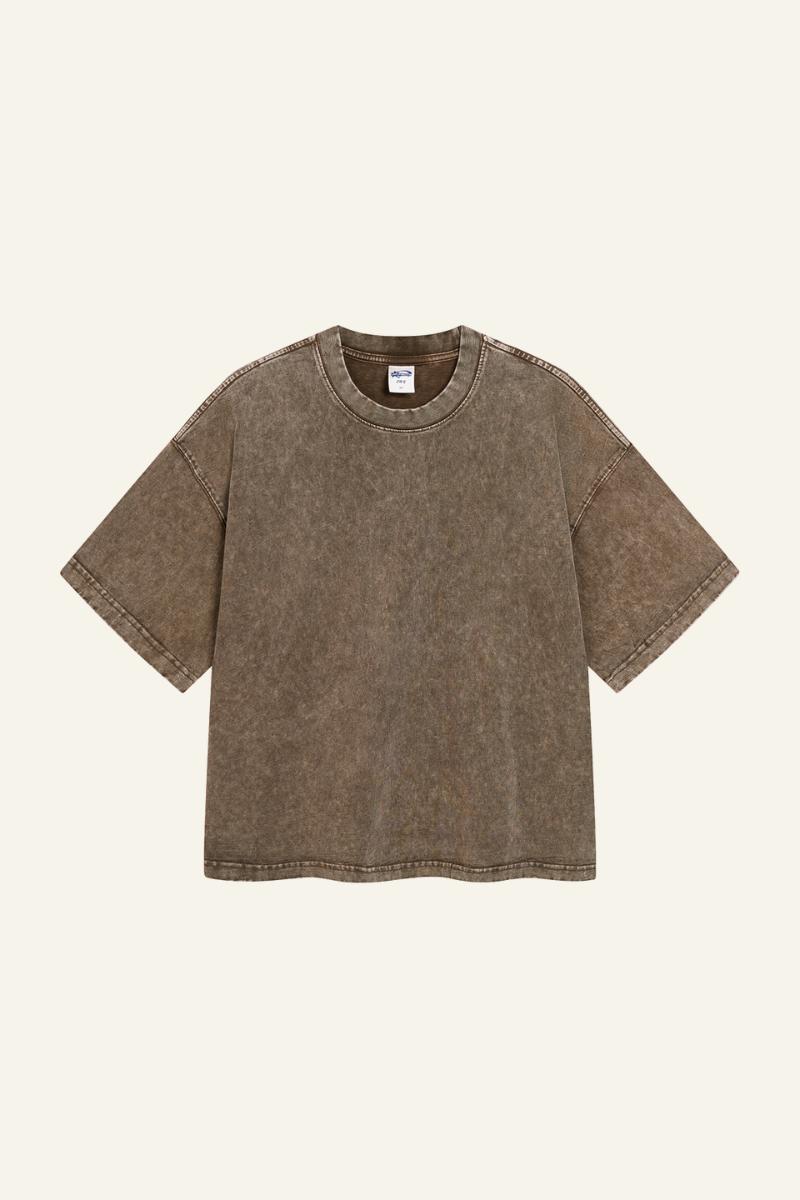 Men's Cotton Streetwear Washed Distressed T-shirt