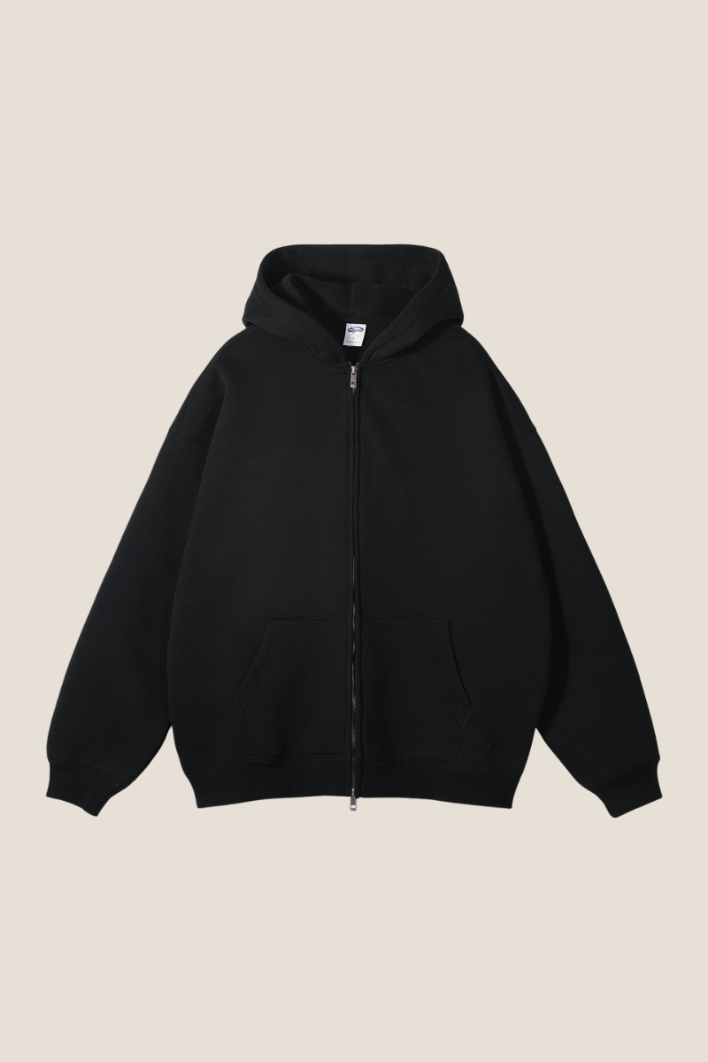 Men's Streetwear 350G Heavyweight Full Zipper Hooded Jacket