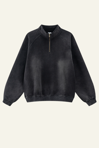 Men's Stand Collar Half Zipper Fleece-Lined Sweatshirt