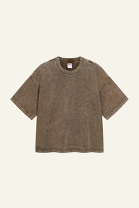 Women's Cotton Streetwear Washed Distressed T-shirt