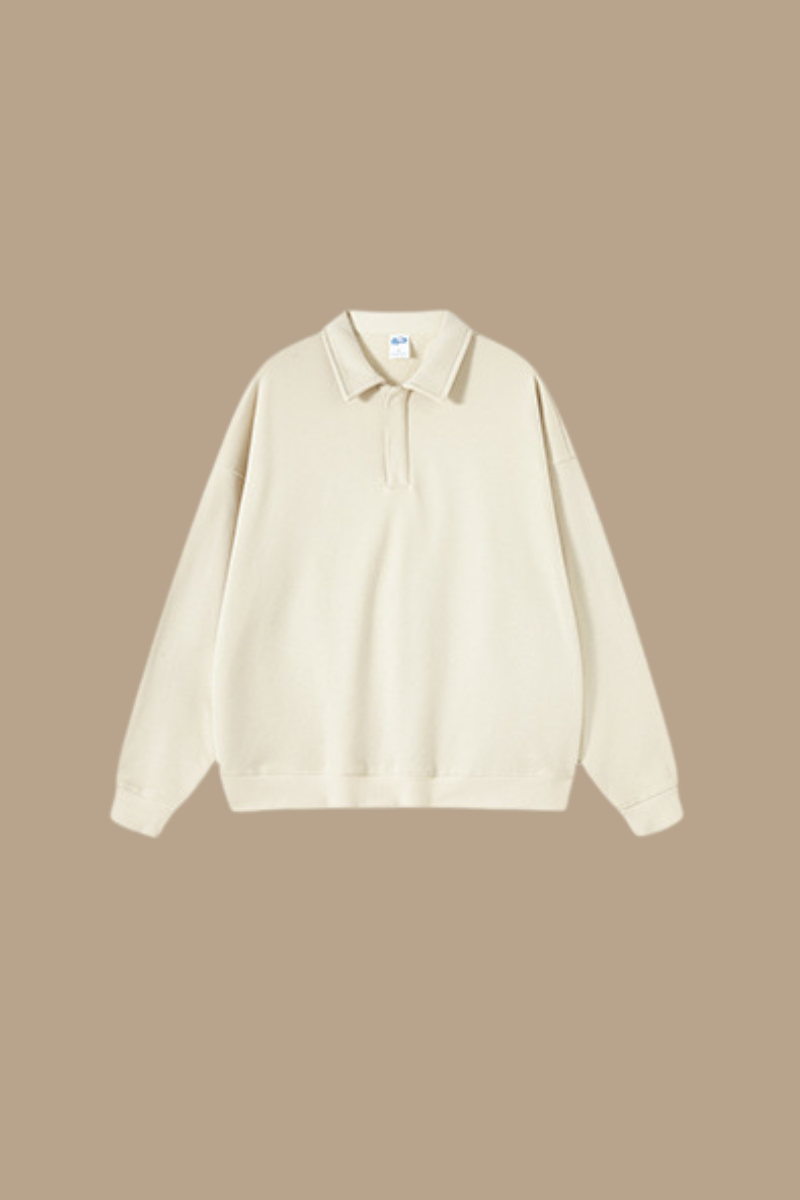 Men's Streetwear Polo Collar  Sweatshirt