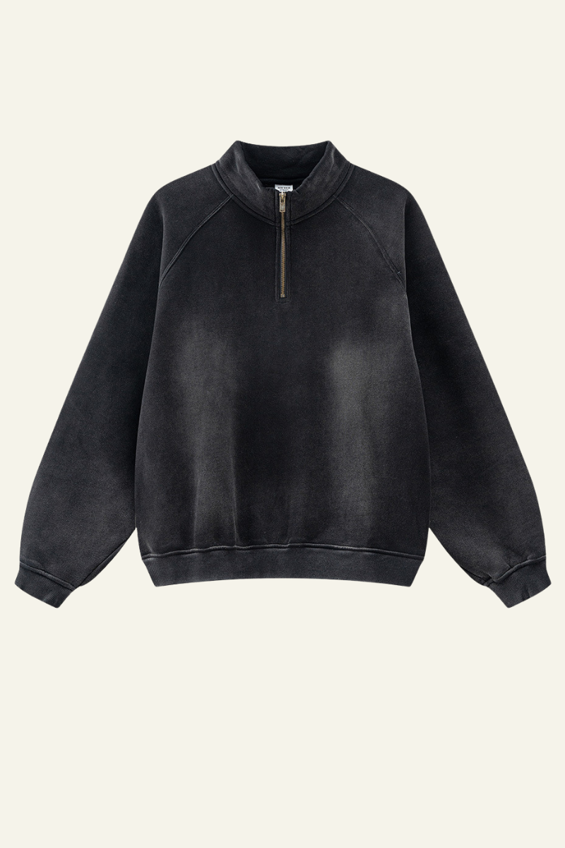 Women's Stand Collar Half Zipper Fleece-Lined Sweatshirt