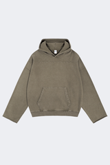 Men's Cotton Streetwear Washed Drop-Shoulder Hoodie