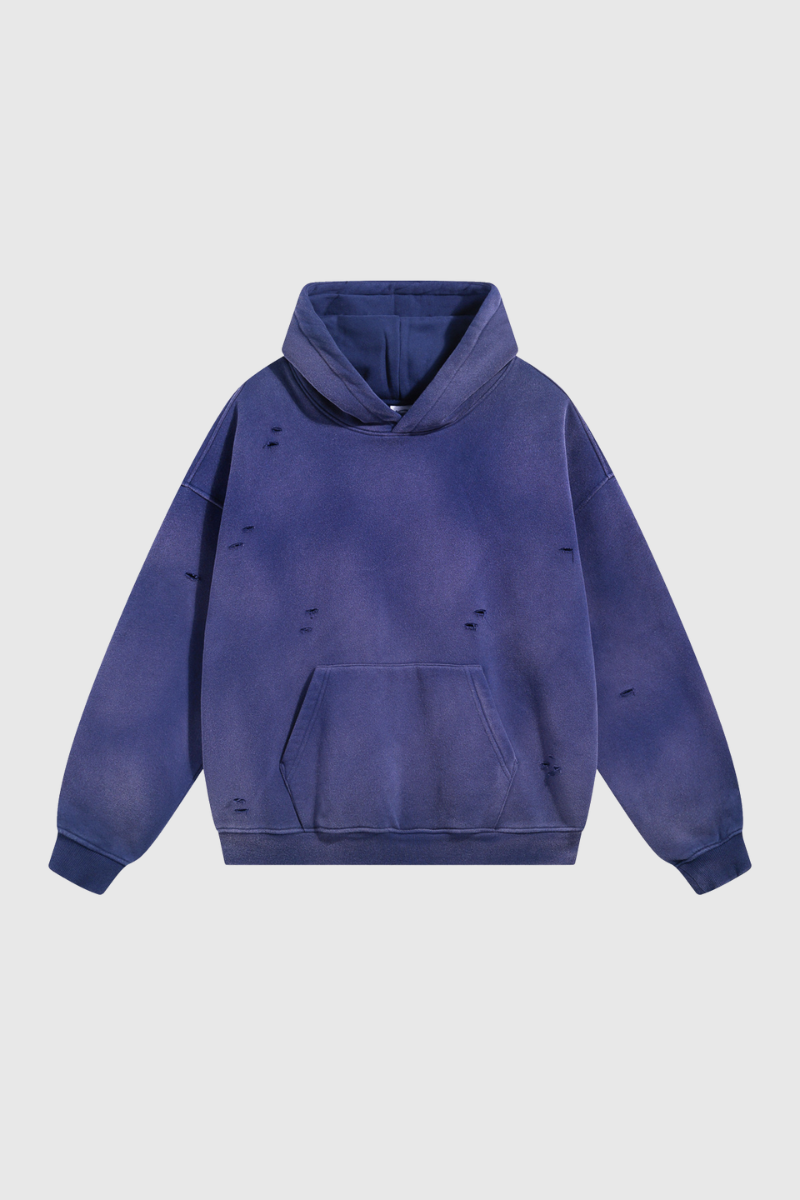 Men's Streetwear Washed 360G Heavyweight Cut Hoodie