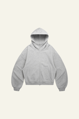 Men's  Streetwear Curved-Sleeve Boxy Hooded Jacket