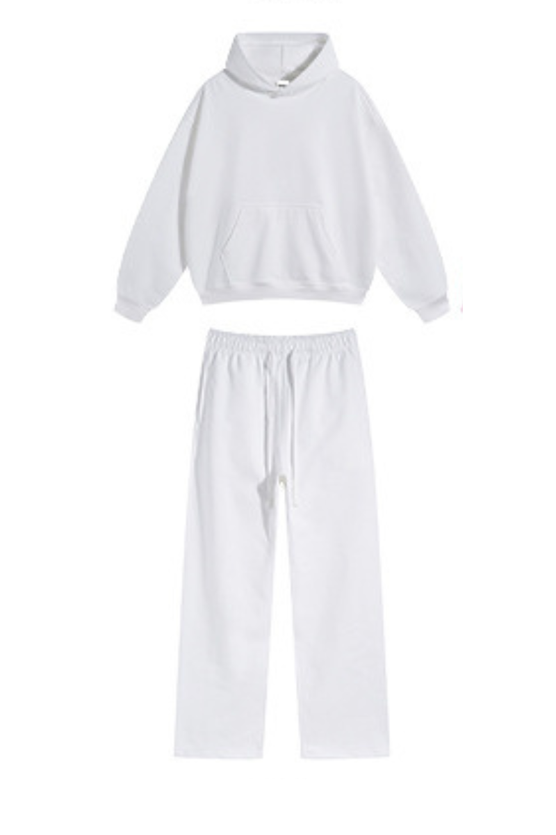 Women's Fall Winter 430g Terry Drawstring Hoodie Set