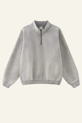 Men's Stand Collar Half Zipper Fleece-Lined Sweatshirt
