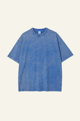 Men's Cotton Streetwear Wax-Dyed Washed Distressed T-shirt