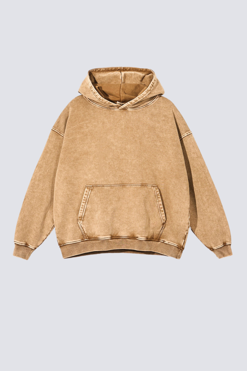 Women's 420g Heavy Cotton Washed Distressed Hoodie