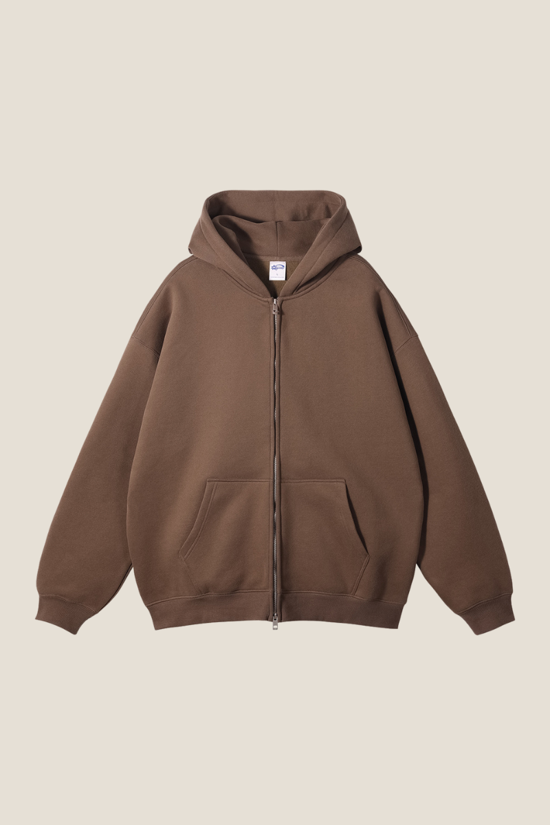 Women's Streetwear 350G Heavyweight Full Zip Hooded Jacket