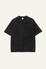 Men's Cotton Streetwear Wax-Dyed Washed Distressed T-shirt