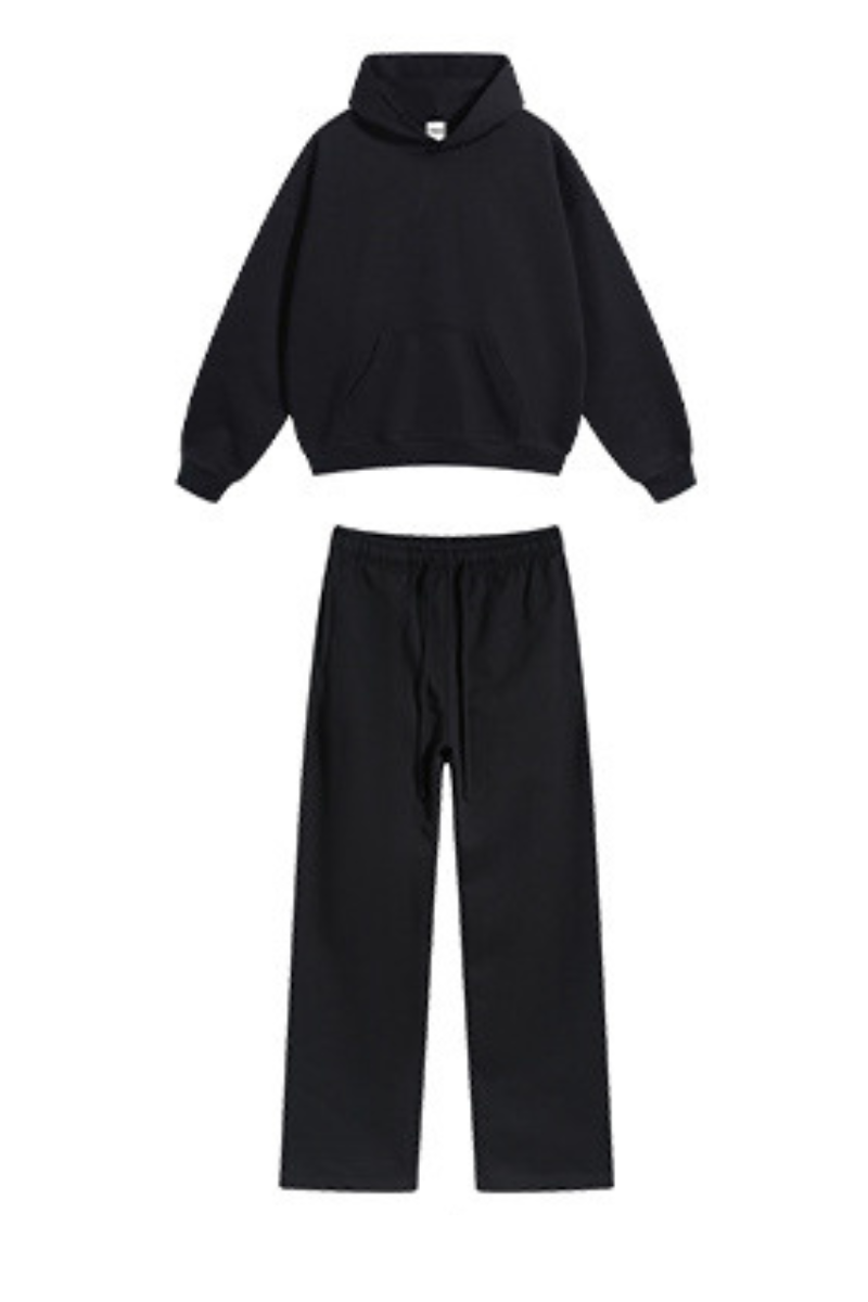 Women's Fall Winter 430g Terry Drawstring Hoodie Set
