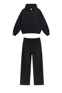 Women's Fall Winter 430g Terry Drawstring Hoodie Set