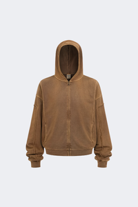 Women's Cotton Streetwear Full Zipper Hooded Jacket