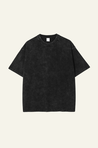 Women's Cotton Streetwear Wax-Dyed Washed Distressed T-shirt