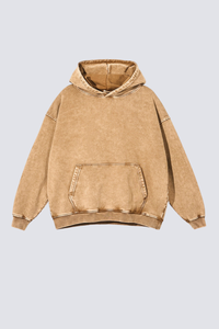 Men's 420g Heavy Cotton Washed Distressed Hoodie